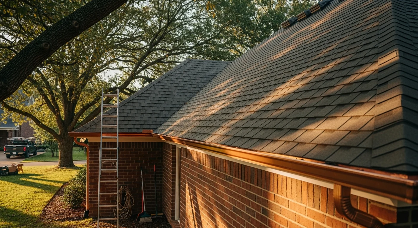 Roof and gutter replacement on residential home