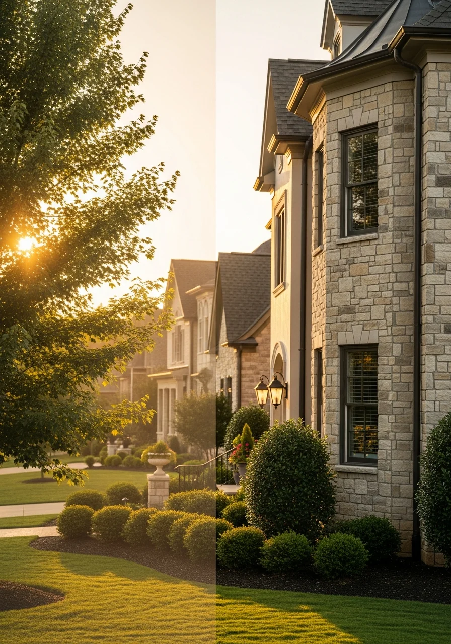 Detail of a Brentwood home's exterior showing luxury finishes and professional quality craftsmanship.