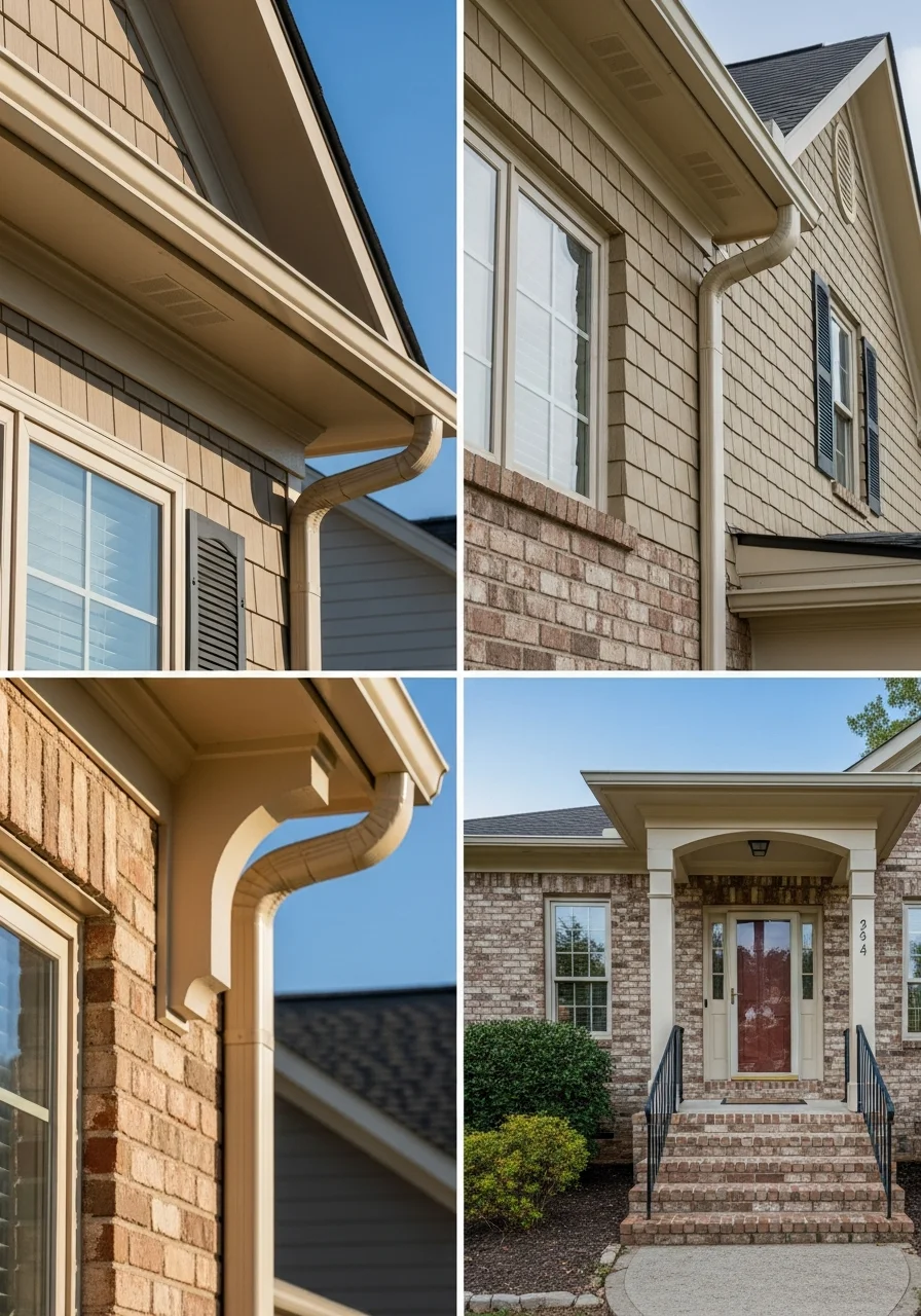 Detail of a Rutherford County home's exterior showing quality workmanship and local architectural style.