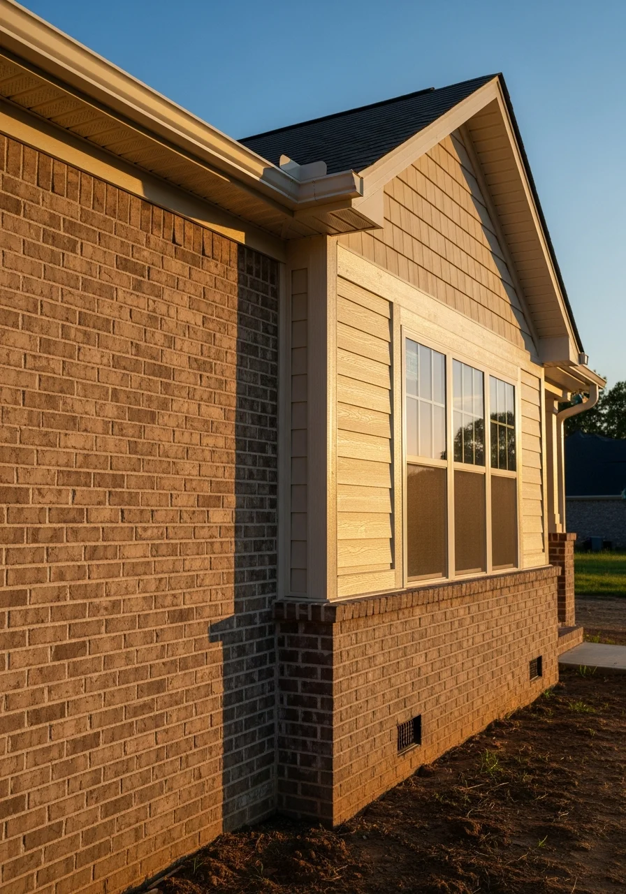 Close-up of a Spring Hill home's exterior showing modern construction quality and professional finishing.