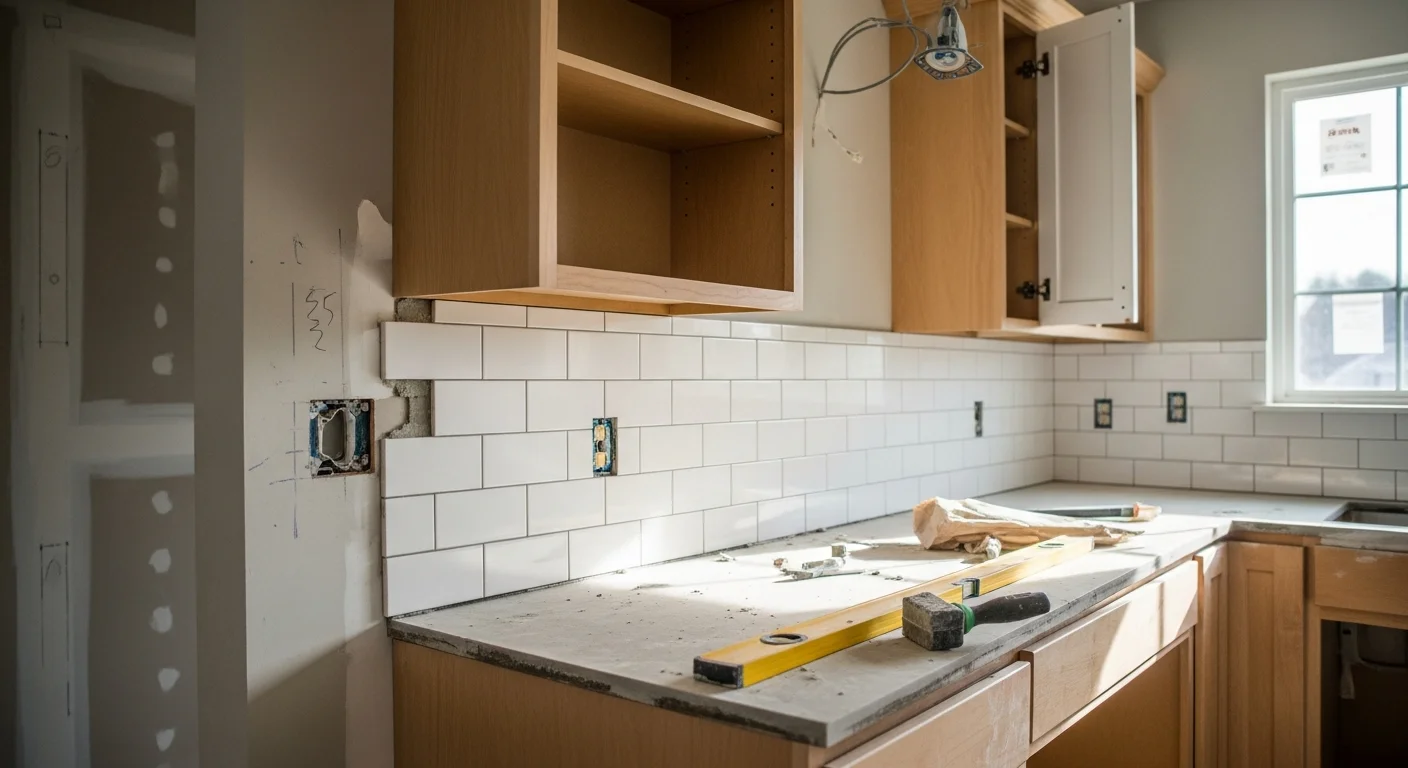 A remodeled kitchen in a Nolensville, TN home featuring updated cabinetry, new countertops, and reconfigured layout. The finished space reflects a clean, functional design suited to a Williamson County single-family home.